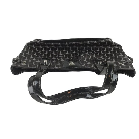 Tignanello Womens Black Gray‎ Key Holder Inner Pockets Tote Bag Size Medium - Picture 3 of 9